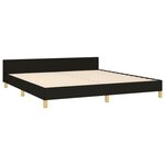 vidaXL Cadre de lit avec tête de lit Noir 160x200 cm Tissu