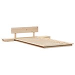 vidaXL Cadre de Lit au Sol avec Tables de Chevet 100x200cm Bois Massif