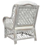 vidaXL Canapé avec coussin Gris Rotin naturel et lin