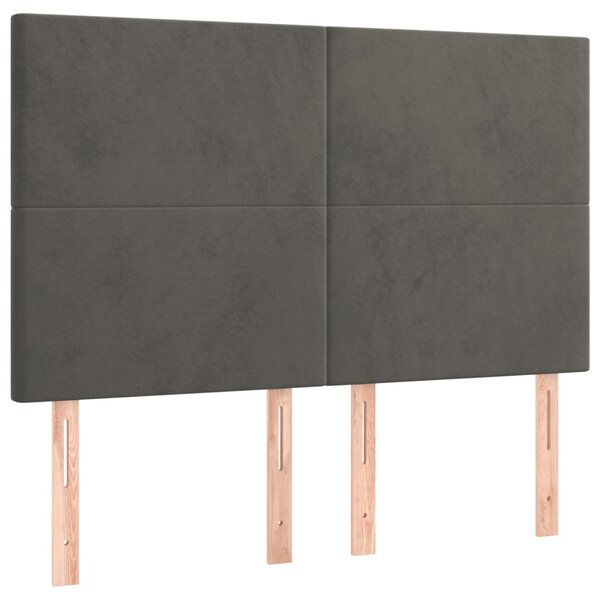 vidaXL Têtes de lit 4 Pièces Gris foncé 72x5x78/88 cm Velours