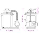 vidaXL Pompe de filtration à sable avec minuterie 550 W 50 L