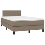 vidaXL Sommier à lattes de lit avec matelas taupe 120x190 cm tissu