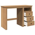 Bureau table poste de travail meuble d'ordinateur informatique étude Panama 112 x 45 x 75 cm bois massif de pin brun 02_0023930