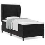 vidaXL Lit à ressorts avec matelas noir 100x200 cm en velours