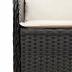 vidaXL Banc de jardin avec coussin Noir Poly rotin