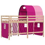vidaXL Lit mezzanine enfants avec tunnel sans matelas rose 90x200 cm