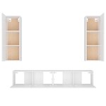vidaXL Ensemble de meubles TV 4 Pièces Blanc Bois d'ingénierie