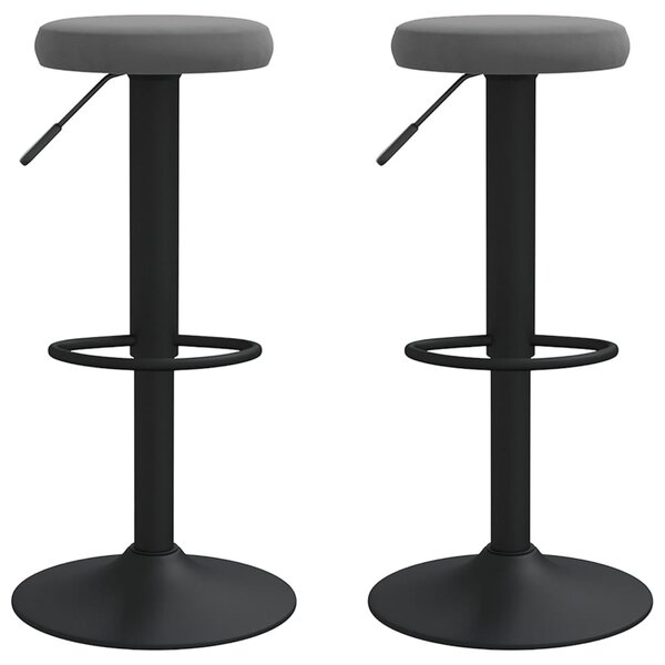 vidaXL Tabourets de bar lot de 2 gris foncé velours