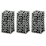 vidaXL Jeu de panier de gabion 3 Pièces Fil galvanisé 25 x 25 x 50 cm