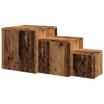 vidaXL Tables d'appoint 3 Pièces vieux bois bois d'ingénierie