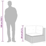vidaXL Canapé d'angle de jardin avec coussins beige résine tressée