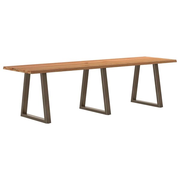 vidaXL Table à manger avec bord naturel 280x80x74 cm bois massif chêne