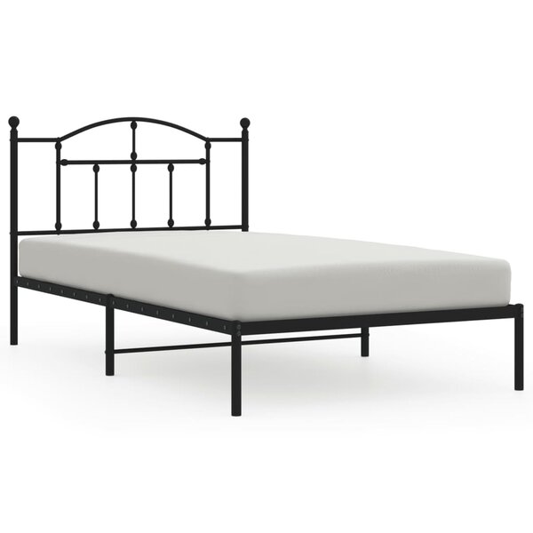 vidaXL Cadre de lit métal sans matelas avec tête de lit noir 107x203cm
