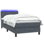 vidaXL Sommier à lattes de lit et matelas et LED gris foncé 80x210 cm velours