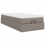 vidaXL Cadre de lit ottoman avec matelas taupe 80x200 cm tissu
