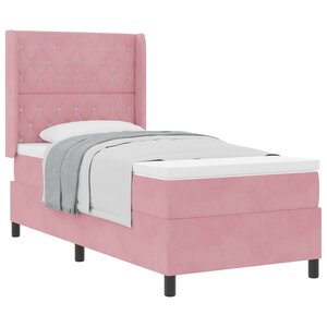 vidaXL Lit à ressorts avec matelas Rose 90 x 200 cm Velours