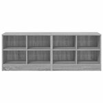 vidaXL Armoire de lit avec étagère 2 Pièces Sonoma gris 66 x 33 x 48 cm