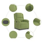 vidaXL Fauteuil inclinable vert clair velours