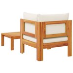 vidaXL Salon de jardin avec coussins 2 Pièces bois massif acacia