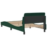 vidaXL Cadre de lit Dover vert foncé 100x200 cm velours