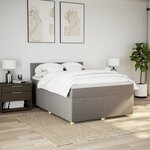 vidaXL Sommier à lattes de lit avec matelas Taupe 160x200 cm Tissu