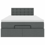 vidaXL Lit ottoman avec matelas et LED gris foncé 120x200 cm tissu