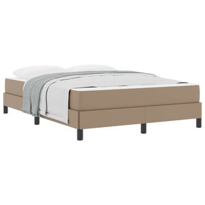 vidaXL Cadre de lit avec matelas Cappuccino 140 x 190 cm tissu