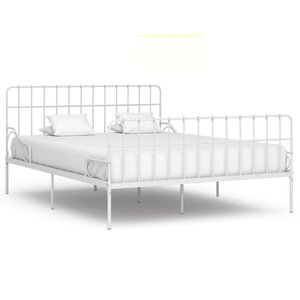 vidaXL Cadre de lit sans matelas avec sommier à lattes métal 200x200cm