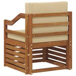 vidaXL Canapé d’extérieur Bois d'acacia massif et polyester Naturel