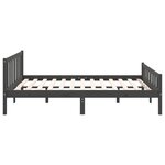 vidaXL Cadre de lit sans matelas gris bois massif 140x190 cm