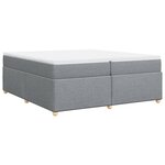 vidaXL Sommier à lattes de lit avec matelas Gris clair 200x200cm Tissu