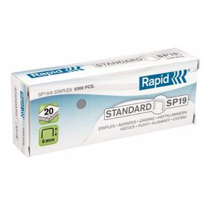 Boîte de 5000 Agrafes Standard SP19/6 mm Galva RAPID