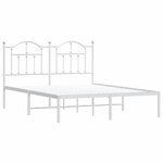 vidaXL Cadre de lit métal sans matelas et tête de lit blanc 135x190 cm