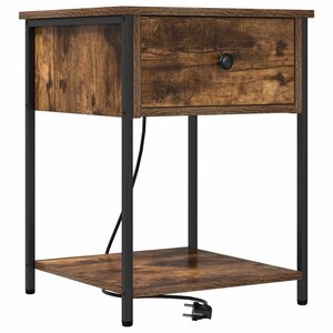 vidaXL Cabinet de chevet Chêne fumé 42 x 41 x 56 cm Bois d'ingénierie