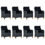 vidaXL Ensemble à manger d'extérieur 9 Pièces et coussins résine tressée