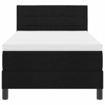 vidaXL Lit à ressorts avec matelas Noir 100x200 cm Tissu