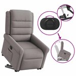 vidaXL Fauteuil inclinable électrique taupe tissu