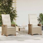vidaXL Chaise de jardin inclinable Beige et crème 64 x 57 5 x 112 cm
