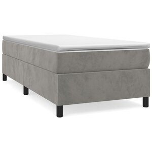 vidaXL Sommier à lattes de lit et matelas Gris clair 90x200 cm Velours
