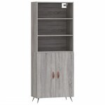 vidaXL Buffet haut Sonoma gris 69 5x34x180 cm Bois d'ingénierie