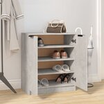 vidaXL Armoire à chaussures Gris béton 59x35x70 cm Bois d'ingénierie