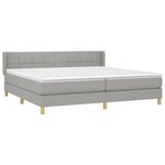 vidaXL Sommier à lattes de lit avec matelas Gris clair 200x200cm Tissu