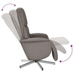 vidaXL Fauteuil inclinable de massage avec repose-pieds taupe tissu