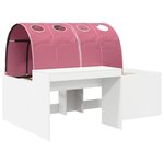 vidaXL Lit avec Tunnel 4 Pièces Blanc et rose Bois d'ingénierie