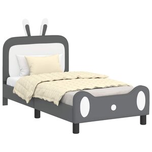 vidaXL Cadre de lit pour enfants avec tête de lit Gris clair PU
