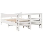 vidaXL Cadre de lit avec tête de lit blanc 160x200 cm bois pin massif