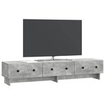 vidaXL Meuble TV 147 x 34 5 x 30 cm Gris béton Bois d'ingénierie