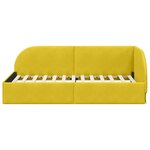 vidaXL Cadre de lit d'angle Jaune 80 cm x 200 cm tissu