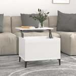 vidaXL Table basse Blanc brillant 60x44 5x45 cm Bois d'ingénierie