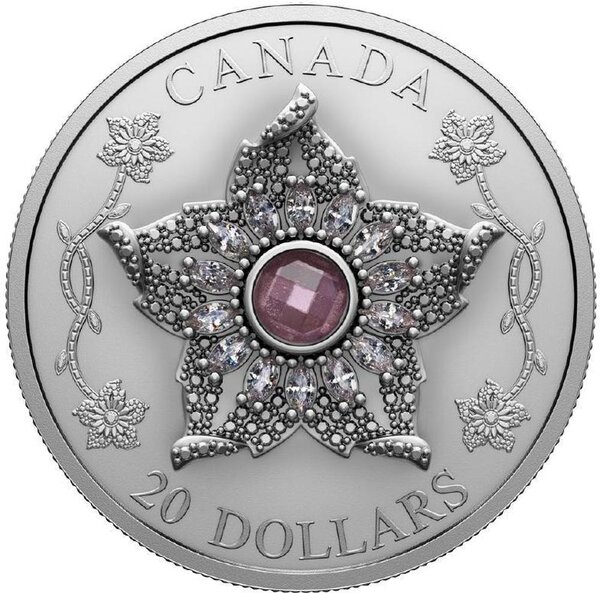 Pièce de monnaie en Argent 20 Dollars g 31.39 Millésime 2025 Crown Jewels WILLIAMSON DIAMOND BROOCH